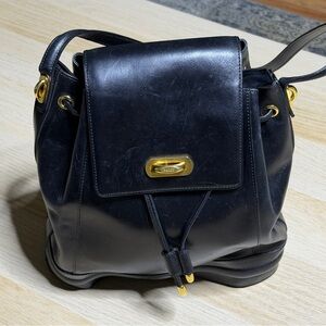 Vintage Bally Black Leather Crossbody Bag